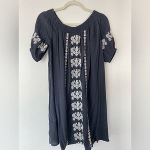 LOFT navy off shoulder dress size XS
